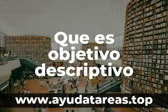 Que es objetivo descriptivo