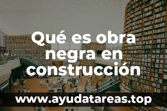 Qué es obra negra en construcción
