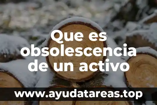 Que es obsolescencia de un activo