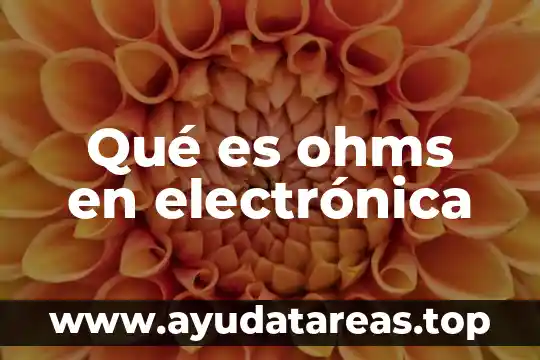 Qué es ohms en electrónica