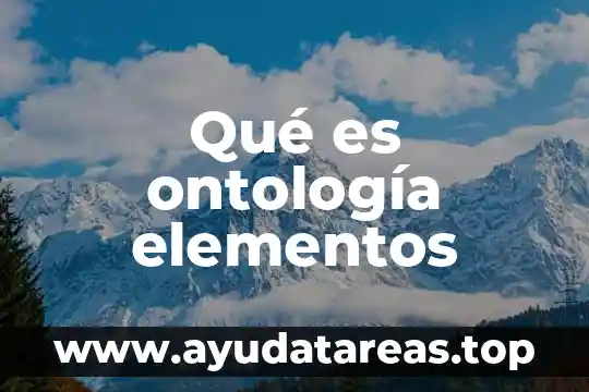 Qué es ontología elementos