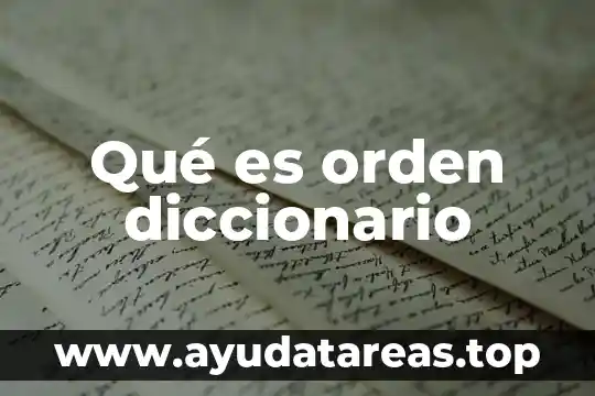 Qué es número de orden 5 Qué es orden diccionario
