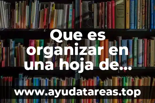 Qué es organizar sujeto significado 5 Que es organizar en una hoja de calculo