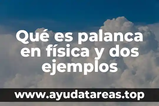 Qué es palanca en física y dos ejemplos