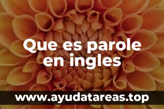 Que es parole en ingles