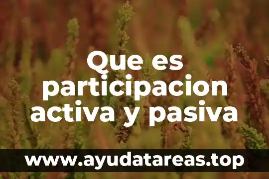 Que es participacion activa y pasiva