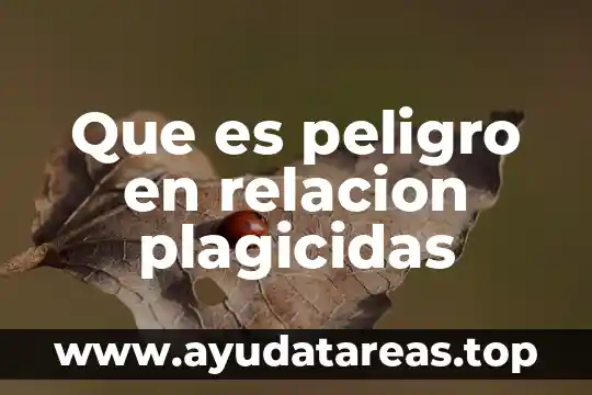 Que es peligro en relacion plagicidas