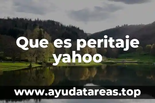 Que es peritaje yahoo