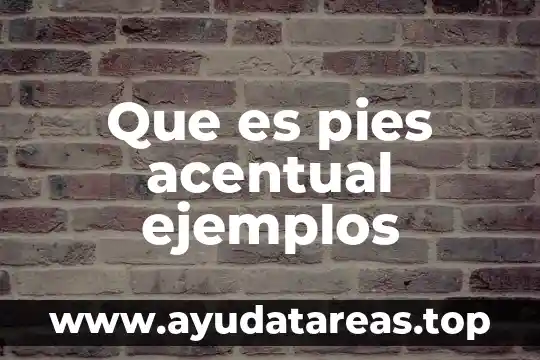 Que es pies acentual ejemplos