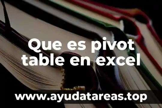 Que es pivot table en excel