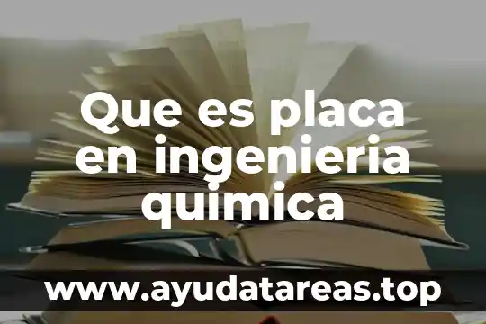 Que es placa en ingenieria quimica