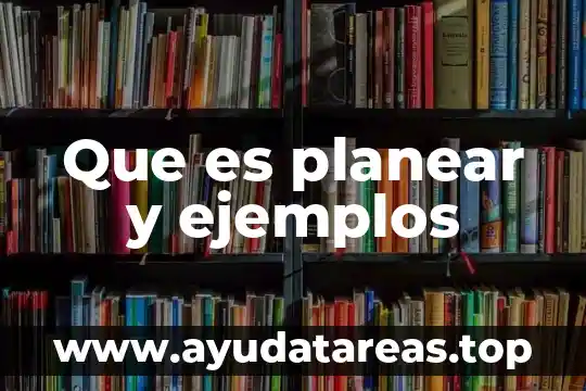 Que es planear y ejemplos