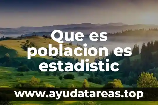 Población definición qué es y concepto 6 Que es poblacion es estadistic