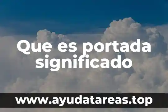 Qué es concebido concepto 3 Que es portada significado