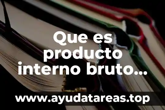 Nombre producto que es 4 Que es producto interno bruto per cabita