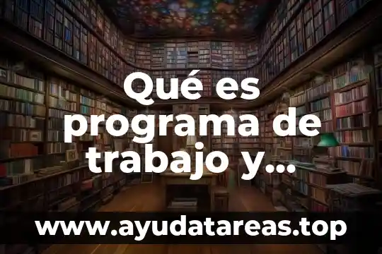 Qué es programa de trabajo y ejemplos