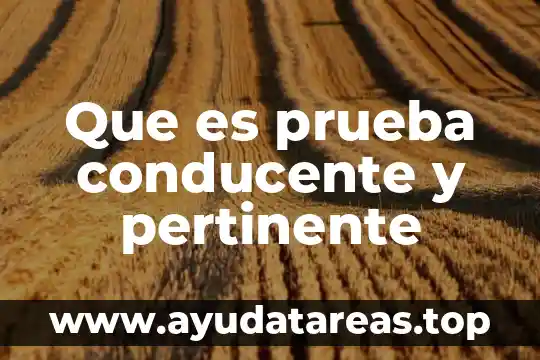 Que es la prueba de salinidad de agua en hidrocarburos 6 Que es prueba conducente y pertinente