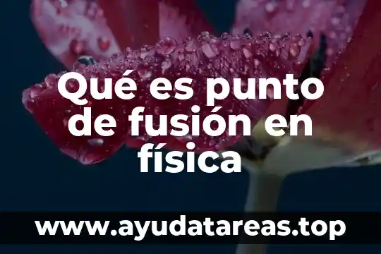 Qué es punto de fusión en física