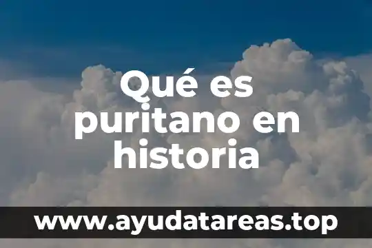 Qué es puritano en historia