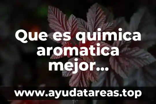 Que es quimica aromatica mejor respuesta