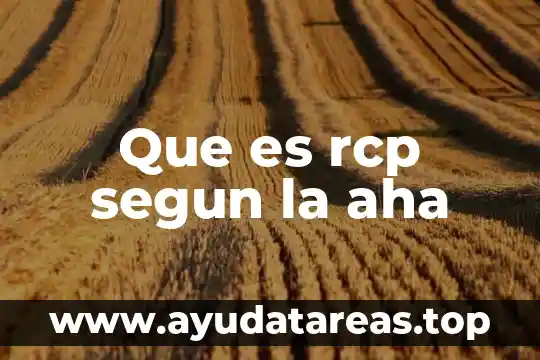 Que es rcp segun la aha