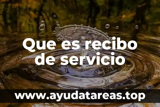 Que es y para que sirve un recibo 3 Que es recibo de servicio