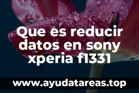 Que significa datos o que es 7 Que es reducir datos en sony xperia f1331