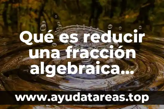 Qué es reducir una fracción algebraica ejemplos