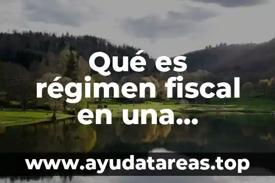 Qué es régimen fiscal en una empresa