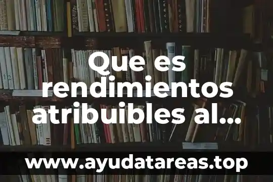 Que es rendimientos atribuibles al fondo de personal