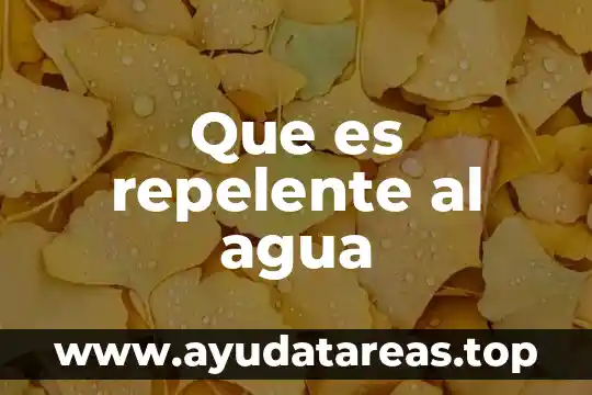 Que es el agua de cinc 5 Que es repelente al agua