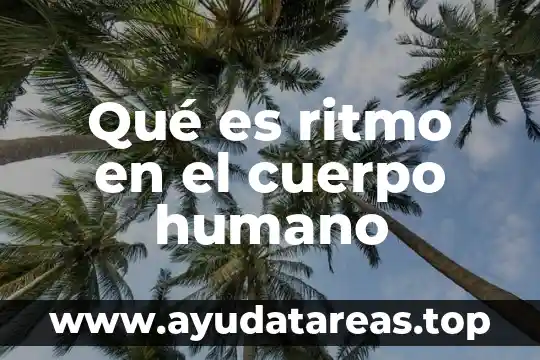 Que es el ser humano eticamente 3 Qué es ritmo en el cuerpo humano