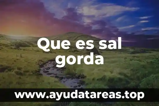 Conclusión de que es sal y sus propiedades 7 Que es sal gorda
