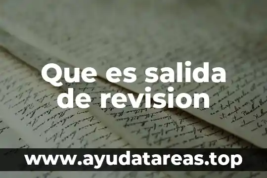 Qué es número de revisión en Cisco 5 Que es salida de revision