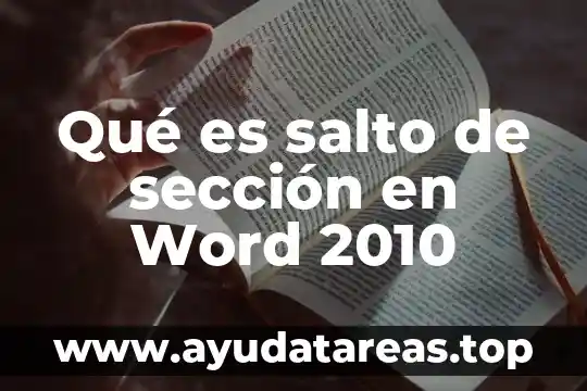 Que es salto de seccion en word 4 Qu茅 es salto de secci贸n en Word 2010