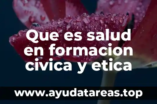Que es salud en formacion civica y etica