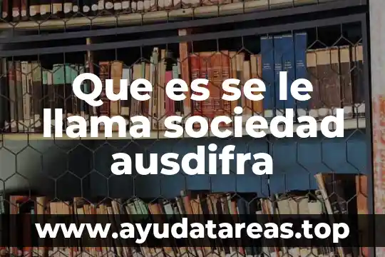 Que es se le llama sociedad ausdifra