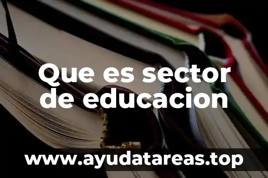 Que es el programa nacional de educacion 2001 al 2006 8 Que es sector de educacion