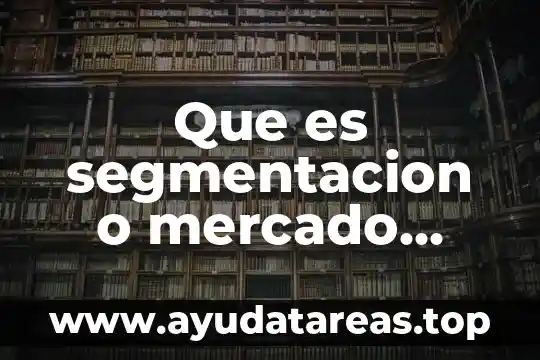 Que es segmentacion o mercado meta