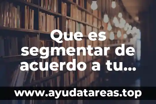 Que es el principio del objetivo 4 Que es segmentar de acuerdo a tu objetivo