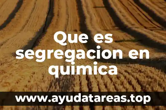 Que es segregacion en quimica