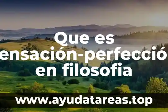 Que es sensación-perfección en filosofia