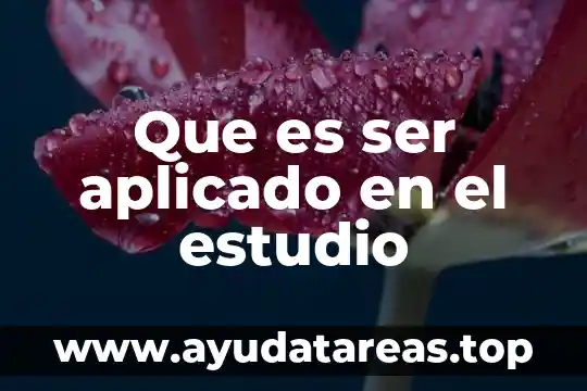 Que es ser aplicado en el estudio