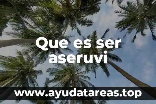 Que es ser aseruvi