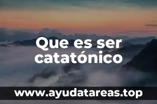 Que es ser catatónico