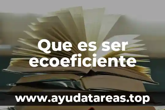 Que es ser ecoeficiente