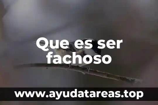 Que es ser fachoso