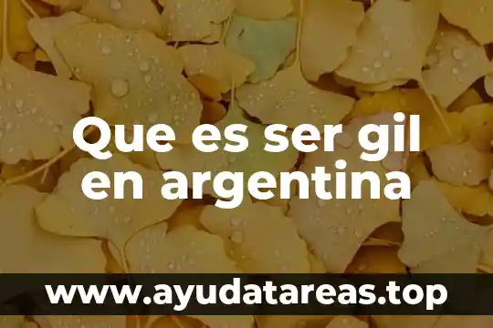 Que es ser linaje 5 Que es ser gil en argentina