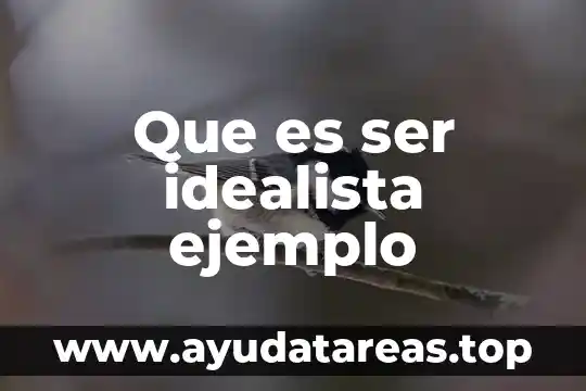 Que es ser idealista yahoo 4 Que es ser idealista ejemplo