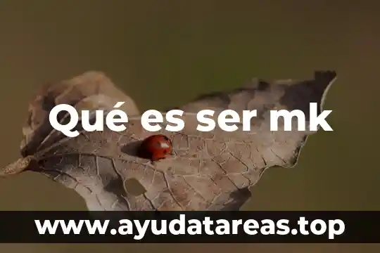 Qué es ser mk